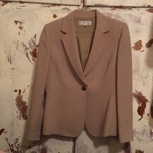 Tahari Arthur S. Levine Tan One Button Blazer